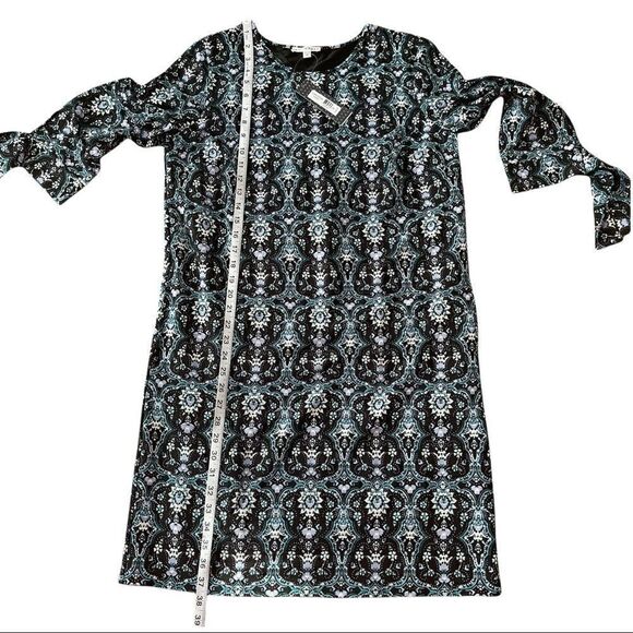 NWT DownEast Green Geo Tie Sleeve Shift Dress Size Medium New With Tag - Picture 10 of 14